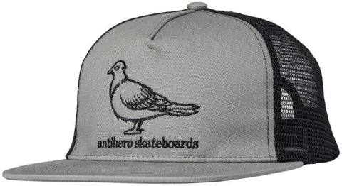 Antihero Basic Pigeon Snapback Hat / Silver / Black