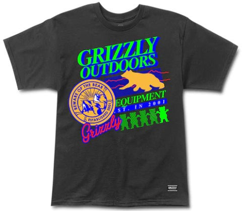 Grizzly Neon Trail Tee / Black