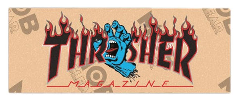 Thrasher x Santa Cruz Screaming Flame Logo Grip Stripe Clear Griptape 9"