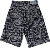 Always Do What You Should Do Croc Print Denim Shorts