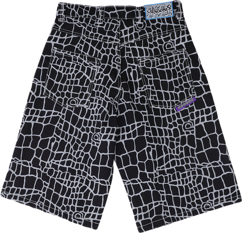 Always Do What You Should Do Croc Print Denim Shorts