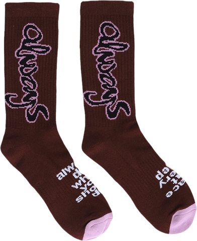 Always Do What You Should Do Script Socks / Brown