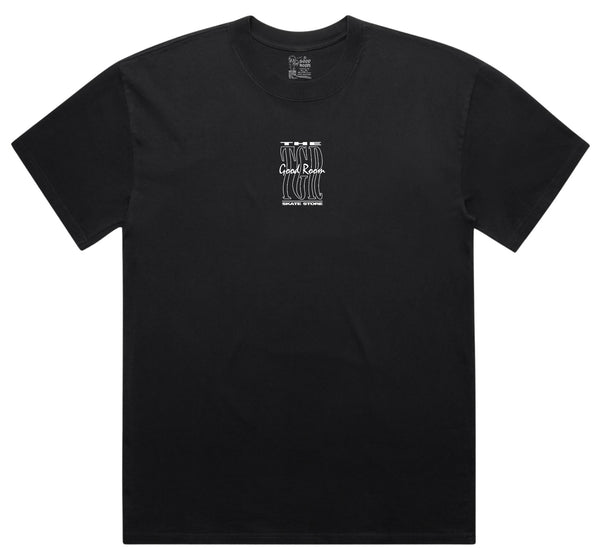 TGR Embroidered Wave Logo Tee / Faded Black