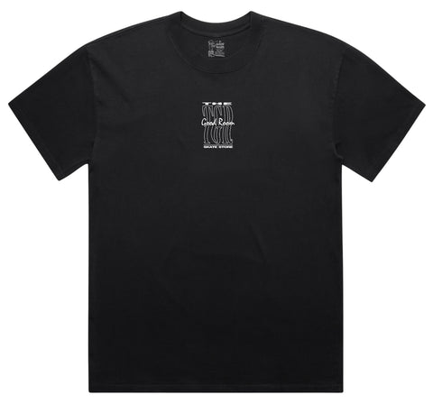 TGR Embroidered Wave Logo Tee / Faded Black