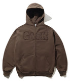 Cash Only Campus Zip Thru Hoodie / Washed Brown