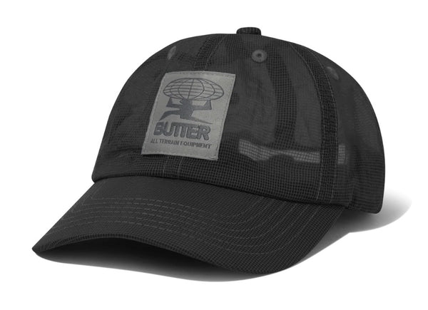 Butter Goods Terrain Fine Mesh 6 Panel Hat / Black