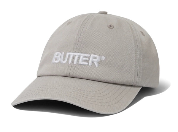 Butter Goods Rounded Logo 6 Panel Hat / Washed Light Grey