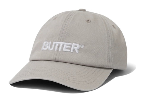 Butter Goods Rounded Logo 6 Panel Hat / Washed Light Grey
