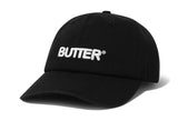 Butter Goods Rounded Logo 6 Panel Hat / Washed Black