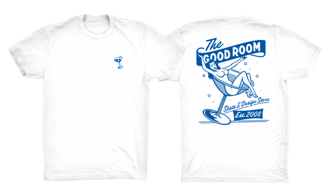TGR Pin Up Tee / White Royal Blue Print