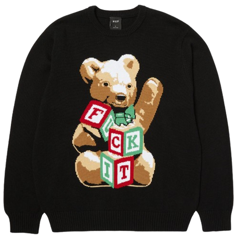 Huf Gift Bear Intarsia Sweater / Black