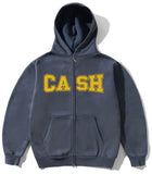 Cash Only Campus Zip Thru Hoodie / Washed Navy