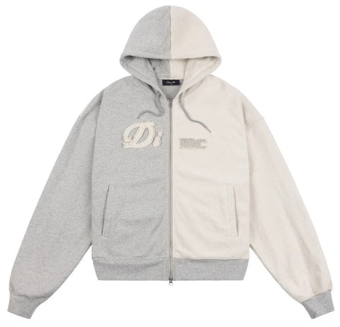 Dime Reverse French Terry Zip Up Hoodie / Heather Grey