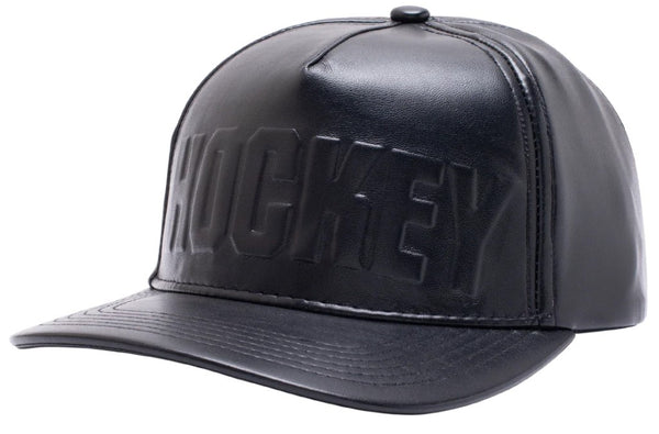 Hockey Embossed Leather Hat / Black