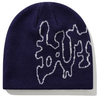 Butter Goods Blotch Skully Beanie / Navy