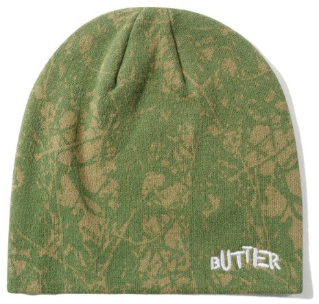 Butter Goods Woods Camo Skully Beanie / Sage