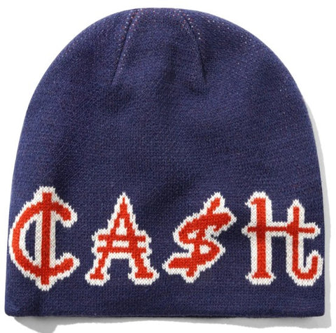 Cash Only Currency Skully Beanie / Navy