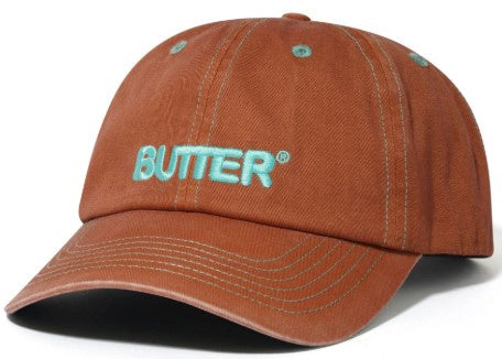 Butter Goods Rounded Logo 6 Panel Hat / Washed Sangria