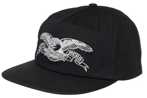 Antihero Basic Eagle Snapback Hat / Black / Grey