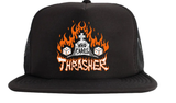 THRASHER WHO CARES SNAPBACK - BLACK