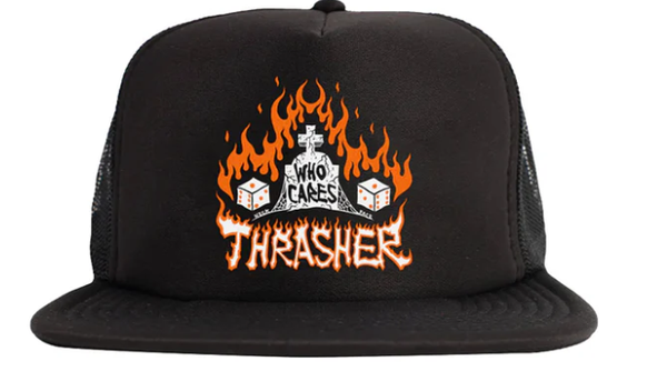 THRASHER WHO CARES SNAPBACK - BLACK