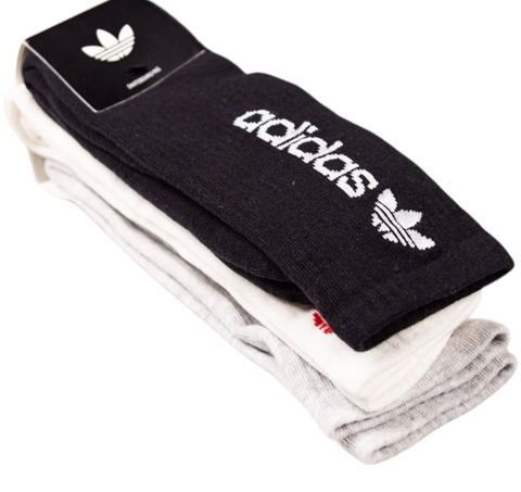 Black White Grey 3 Pair Adidas Socks