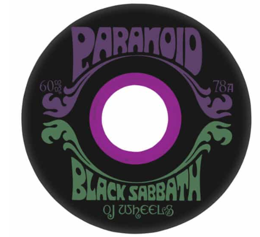 OJ x Black Sabbath Paranoid Super Juice Black 78A 60mm Wheels