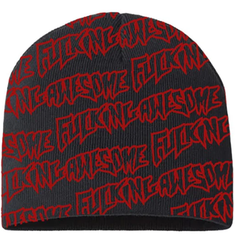 Fucking Awesome Stamp Repeat Skully Beanie / Black / Red