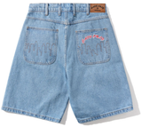 Cash Only Logo Denim Shorts / Washed Indigo
