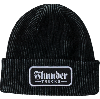 Thunder Script Patch Cuff Beanie / Grey