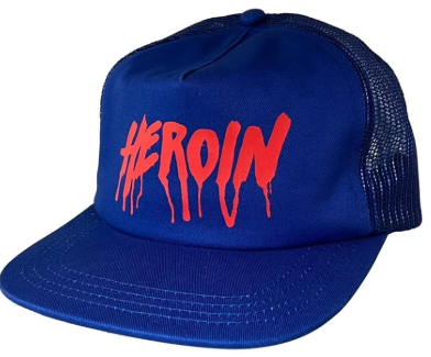 Heroin Drip Deck Trucker Hat / Blue
