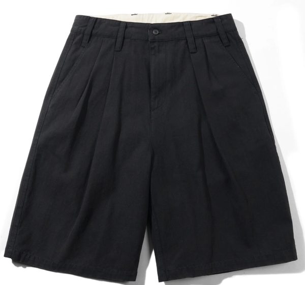 Butter Goods Pleated Shorts / Washed Black