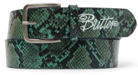 Butter Snake Skin Belt / Green