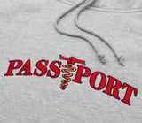 Passport Corkscrew Embroidery Hood /  Ash Heather