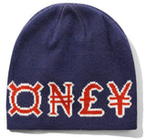 Cash Only Currency Skully Beanie / Navy