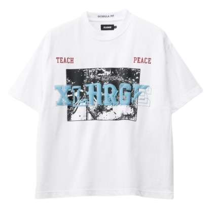 XLarge Teach Peace Gorilla Fit Tee / White