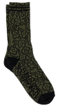 Krooked Multi Flowers Socks / Olive / Black