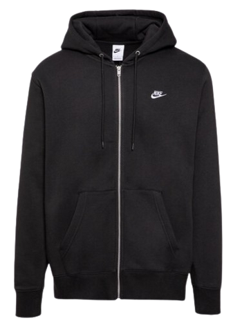 Nike Club Fleece Full Zip Hoodie / Black