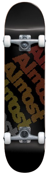 Almost Dot Tilt Black Complete Skateboard 8"