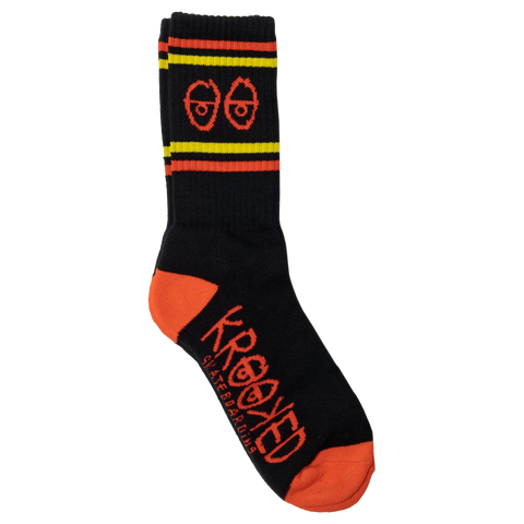 Krooked Big Eyes Socks / Black / Red / Yellow