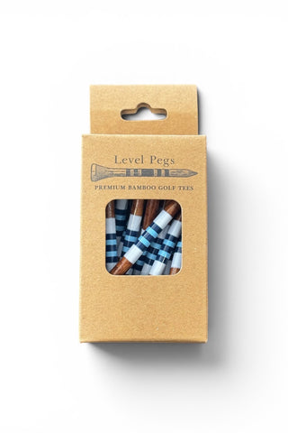 Level Pegs Premium Bamboo Golf Tees / Blue Snow