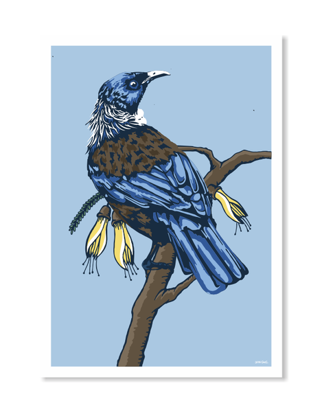 Tui  (Blue)  Art Print by Glenn Smith