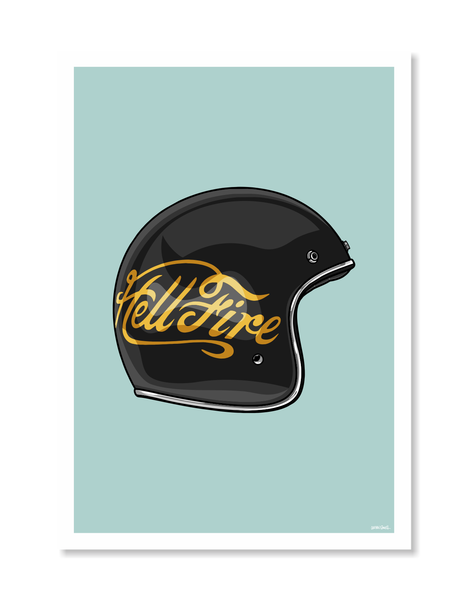 Hellfire Helmet Print by Glenn Smith