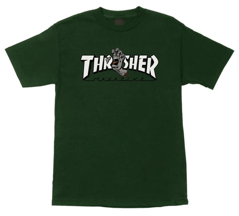 Thrasher x Santa Cruz Screaming Logo Heavyweight Tee / Forest Green