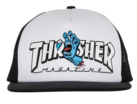 Thrasher x Santa Cruz Screaming Logo Trucker Hat / White / Black