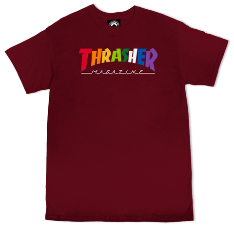 Thrasher Rainbow Mag Tee / Maroon