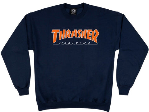 Thrasher Outlined Crew / Navy / Orange
