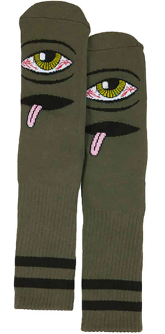 Toy Machine Bloodshot Eye Socks / Army Green