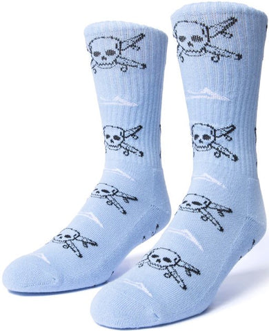 Fourstar Street Pirate Crew Socks / Light Blue