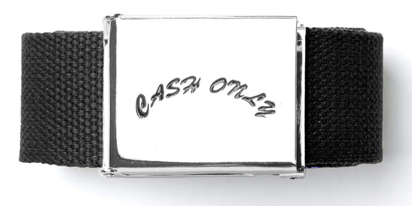 Cash Only Logo Web Belt / Black